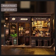 3D DIY Miniature House Miniature Scene Cabin diy Wooden 3d Hand-Assembled Model Toy [Corner Bistro]