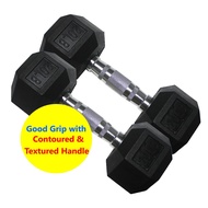 RCL 20LB (≈9.1KG) X 2 Rubber Coated Hexagon Dumbbell LBHX8020 Dumbell for Sport Gym Fitness Exercise
