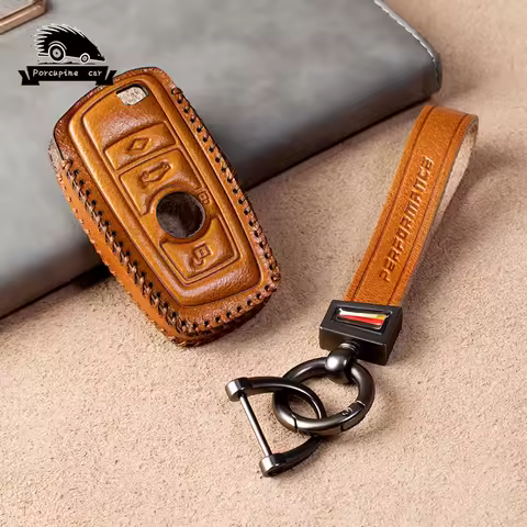 Genuine Leather Car Remote Key Case Cover Fob For BMW F20 F25 F26 F30 f31 F34 F10 F11 X3 F07 X4 I3 M