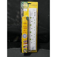 [現貨] SUPER 4位USB電插座 6尺電線 電插有獨立開關制 2組USB輸出 // super extension socket with USB
