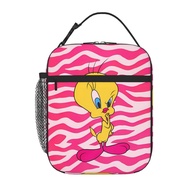 Tweety Bird Large Portable Lunch Box, Reusable Insulated Lunch Bag，Removable shoulder strap