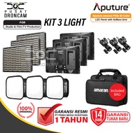 Official Original P60x 3-Light KIT Bi-Color LED Panel Aputure warning P60x 3-Light KIT