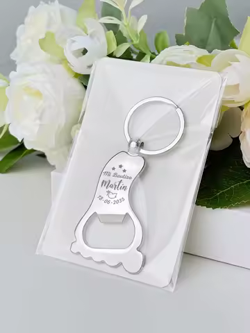 Baptism Souvenir Personalized Foot Shaped Keychain Bottle Opener 1st Birthday Anniversary Gift for G