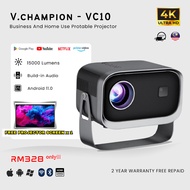 Homex 360°Adjustable Stand  Mini Portable Projector 1080P FHD With 5G WiFi and Bluetooth 15000 Lumen