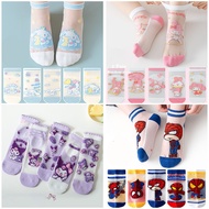5 Pairs Girls Kids Summer Kuromi Spider Man Melody Ultraman Socks Breathable Children Cartoon Short 