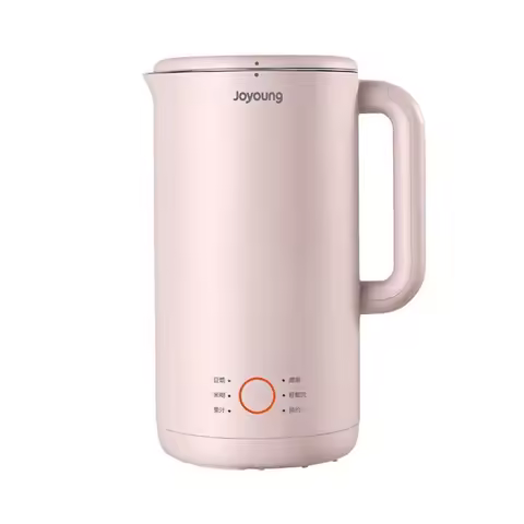 JoYoung DJ06M Mini Automatic Soymilk Maker Congee Juicer Soup in Pink with Compact Design and Easy-t
