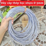 5mm African plastic-coated steel cable - 3.2mm core - 6x12 fiber structure - 45g/meter - vattuducduy