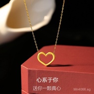 999National Trend Xiaohongshu3D Gift Pendant Women's Necklace Wholesale Heart-shaped Pure Gold Hard 