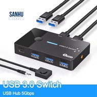 USB3.0 Switch KVM Switch 2 in 4 Out KVM Switch Laptop Host Sharing USB3.0 to Type-C Device Shared Mo