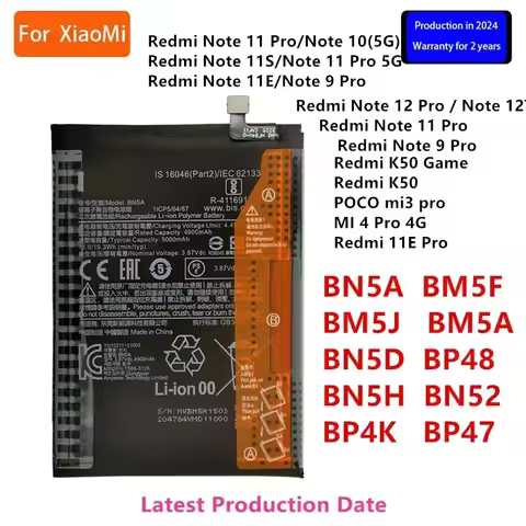 Orginal BM5A BM5F BM5J BN5A BN5D BN5E BN5H BN52 BP4K BP47 BP48 For Xiaomi Redmi Note 11 Pro 5G/ 11E 