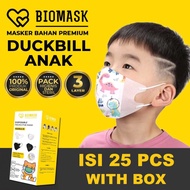 BIOMASK Masker Duckbill Anak 1 Box 25 Pcs Earloop Masker Anak Kids