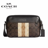 【Original】Coach classic men's messenger bag shoulder bag messenger bag genuine leather  lelaki beg