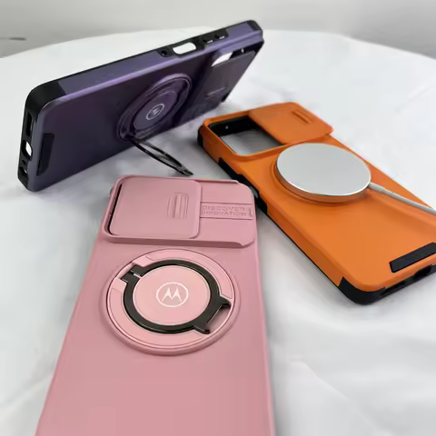 Slide Camera Protection Ring Magnetic Stand Case For Motorola Moto G Stylus GPlay GPower G 5G 2025 2