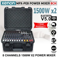 Xenon 8 Channel Power Mixer 2x1500W Professional Audio Mixer Amplifier with Hard Case