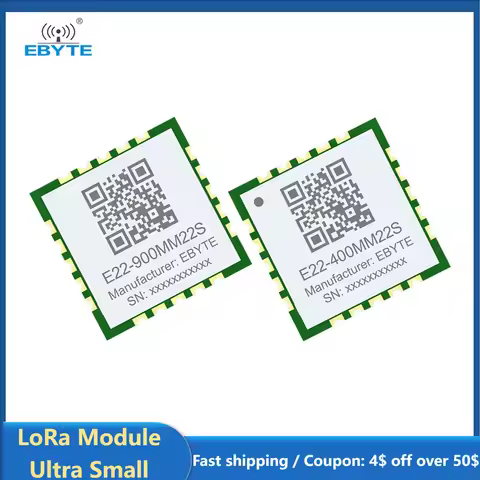 SX1262/1268 LoRa Module 868/915/433MHz EBYTE E22-400MM22S/ E22-900MM22S Ultra-Small Size Stamp Hole