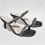 Women's pearl stone heels / 7 cm heels