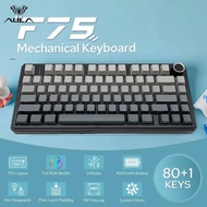 Aula F75 Tri Mode 75 Percent Hot Swappable Rgb Gaming Keyboard 4000Mah