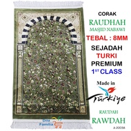 Sejadah Turki Raudhah Original Tebal Bunga Mehrab Raudah Masjid Nabawi Madinah Premium Turkey Gebu L