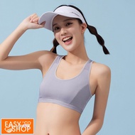【EASY SHOP】愛運動-吸濕排汗無鋼圈背心式少女運動內衣-元氣紫-M