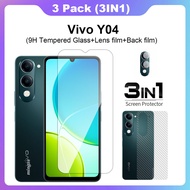 3-in-1 For Vivo Y04 Tempered Glass Screen Protector for Vivo Y04 Tempered Glass Screen+camera film +