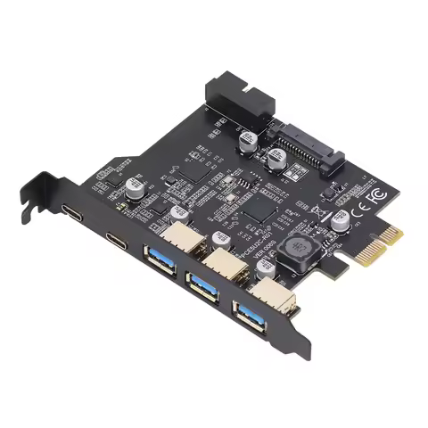 PCI Express Expansion Card 5 Port 2 USB Type C 3 USB Type A PCIe To USB 3.2 Card Easy Installation f