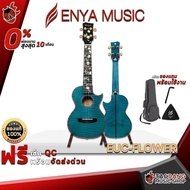 Enya EUC-Flower Ukulele Pure White Flower Neat Work Fine Wood Say All Songs With Premium Free Gifts-