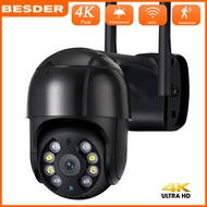 BESDER 4K 8MP Wifi IP Camera 5MP H.265 Wireless Outdoor PTZ Camera AI Tracking 3MP HD Security Camera 1080P CCTV Surveillance P2P iCsee