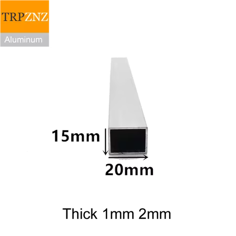 15x20mm,thick 1mm/2mm,Rectangular aluminum tube profile,6063 Aluminum square pipe,Aluminum profile f