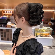 Lưới gắn lông phong cách Hàn Quốc nơ to Kẹp tóc càng cua cho phụ nữ thanh lịch phụ nữ lấy Kẹp tóc cà