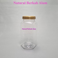 PET Plastic Jar 700 ml Pet Hexagonal Natural Plastic Lid / Plastic Jar / Fried Onion Jar / Selay Jar