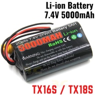 2S 5000mah 7.4V Li-ion Battery with XT30 Plug  Compatible for TX16S / TX18S  BG5000