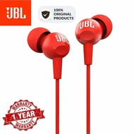 JBL C100SI 3.5mm Wired Bass Stereo Earphones With Mic For Universal Mobile Phone