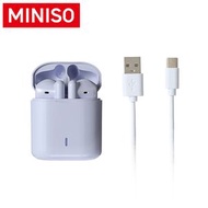 MINISO名創優品【品牌授權正品】馬卡龍半入耳式TWS藍牙耳機 型號：S88(（紫色）)