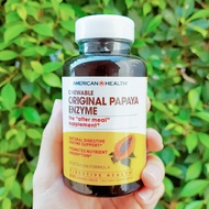 อาหารเสริม เอนไซม์มะละกอ American Health® Chewable Original Papaya Enzyme 250 Chewable Tablets