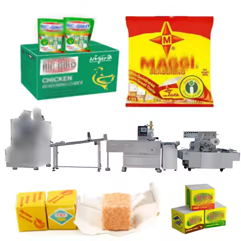 Bouillon Cube Forming Machine Maggi Knorr Onga Chicken Stock Beef Shrimp Vegetable Broth Cube Automa