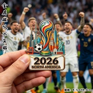 New North American World Cup Fans Exclusive Metal Magnetic Refrigerator Stickers Football Games Gift