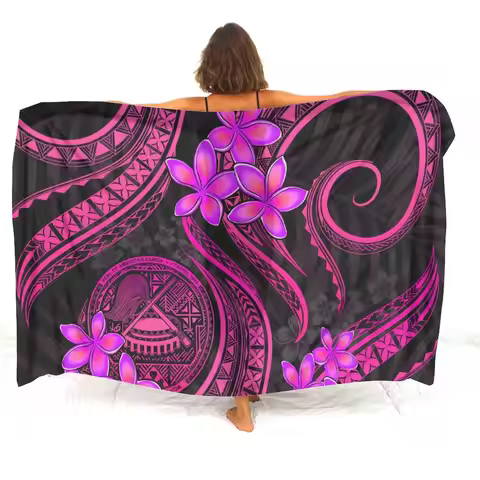 2025 New Hawaiian Print Custom Traditional Sarong Polynesian Tribal Ethnic Style Shawl One-piece Sun