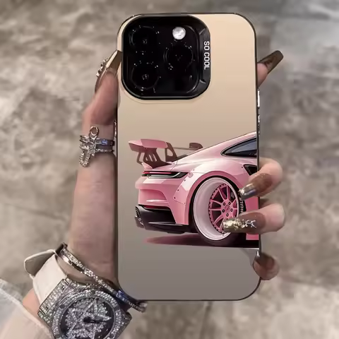 Pink Supercar Print Matte Phone Case for Oppo A5x A5 A3x A60 A79 A98 A1 A78 A58 A38 A18 A57 A76 A36 