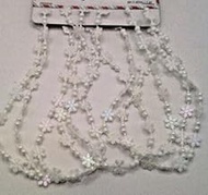 Mini Snowflake Garland - 6 Feet, Irridescent Christmas Decorations for Small Tree
