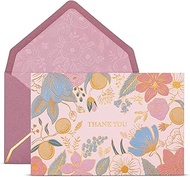 Thank You Cards with Envelopes, 24-Count Thank You Notes, Gold Foil Pastel Floral and F, 4 x 6 Inche