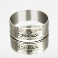 加拿大硬幣戒指 25 美分 2000 年家庭男士硬幣戒指 女士硬幣戒指