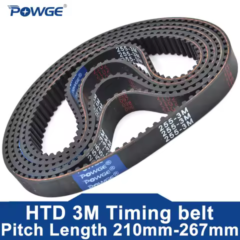 POWGE HTD 3M Timing belt Lp=210 213 216 219 222 225 228 231 234 237 240 243 246 249 252 255 258 261 