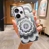 Realme 15 Pro 5G Aesthetic Glitter Swirl Phantom Flower Clear Phone Case For realme 15 Pro Realme15 