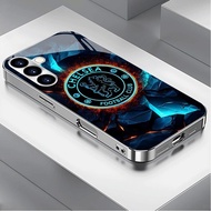 Chelsea FC 08 Luxury Plated Frame Glass Phone Case For Samsung Galaxy S22 S23 S24 S25 Ultra A22 A23 