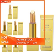 Aliwell Sparkle Lipstick Gold Bar Design Waterproof Long Lasting Moisturizing Smooth Lip Makeup Cosmetics 3.5g