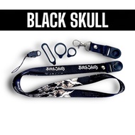 GANTUNGAN BLACK SKULL HANDPHONE HANGER LANYARD