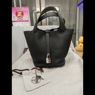 Hermes Picotin 18 黑銀 菜籃子