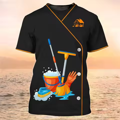 New Cleaning Tools 3d Print T-Shirt Woman Men House Cleaner Cosplay Harajuku T Shirts Oversized O Ne