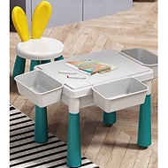 Trọn bộ đồ chơi lắp ghép sáng tạo cho bé trai và bé gái có kèm bàn và ghế ngồi, chất liệu nhựa ABS c