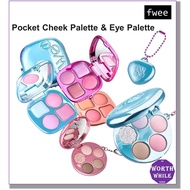 [+Mini keyring] fwee Pocket Cheek Palette 4 Colors & Eye Palette 5 Colors From KOREA